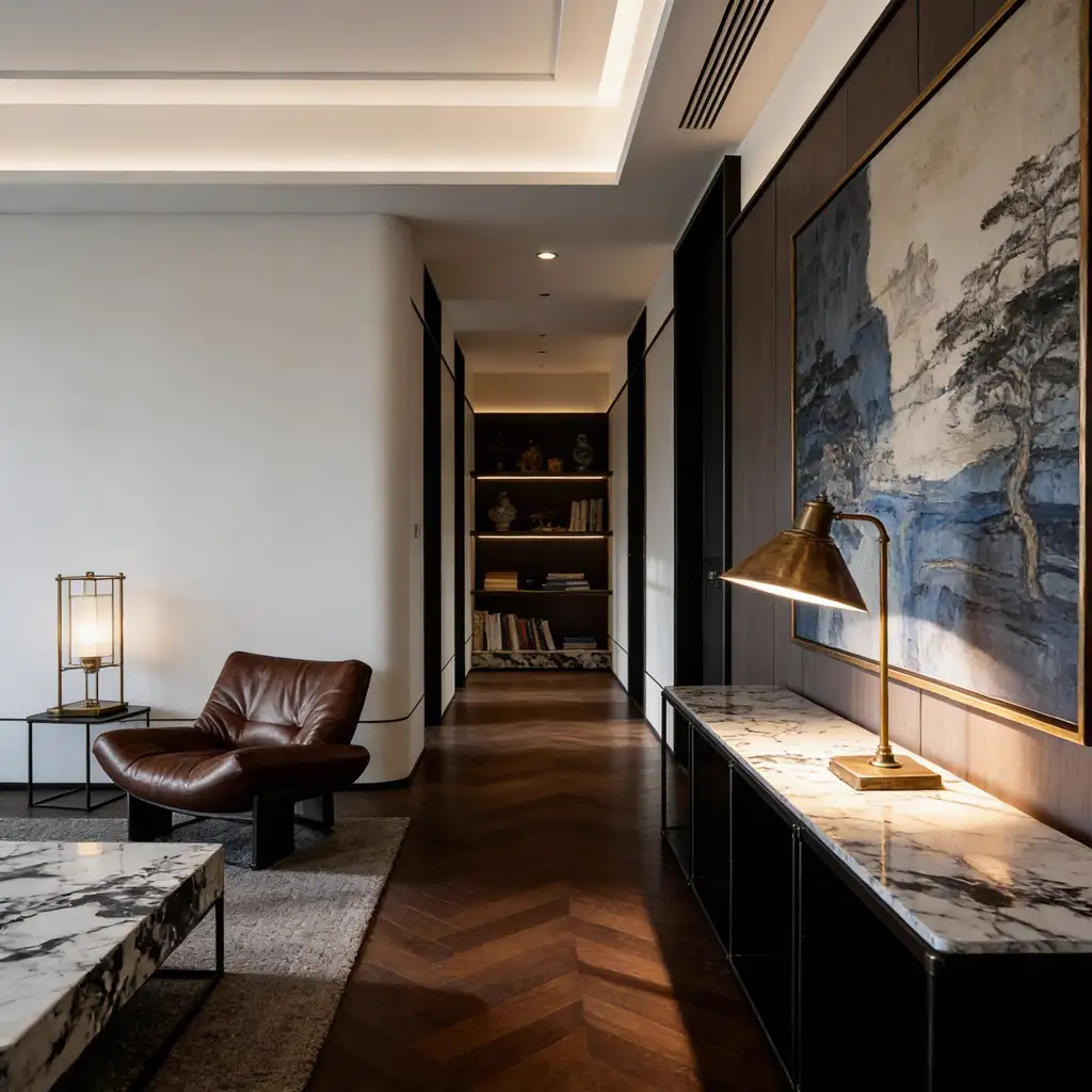 Italian Light Luxury Interior Rendering 07, interior view 3