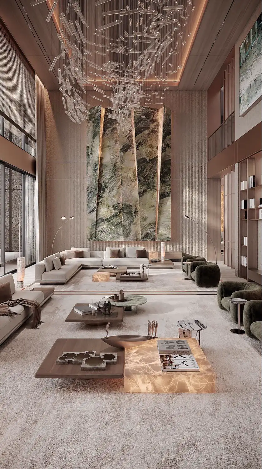 Italian Light Luxury Villa Rendering 01, interior view 1