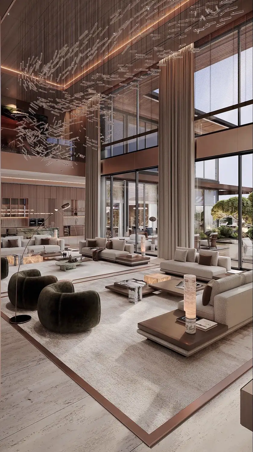 Italian Light Luxury Villa Rendering 01, interior view 3
