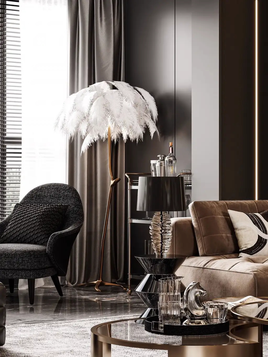 Italian Light Luxury Interior Rendering 08, interior view 1