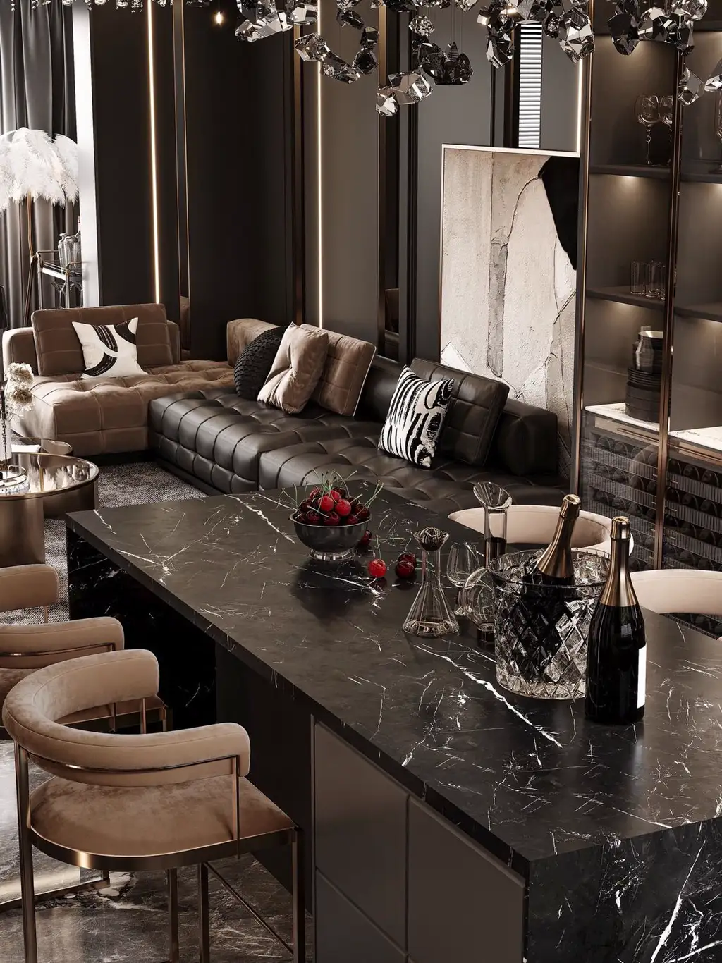 Italian Light Luxury Interior Rendering 08, interior view 2