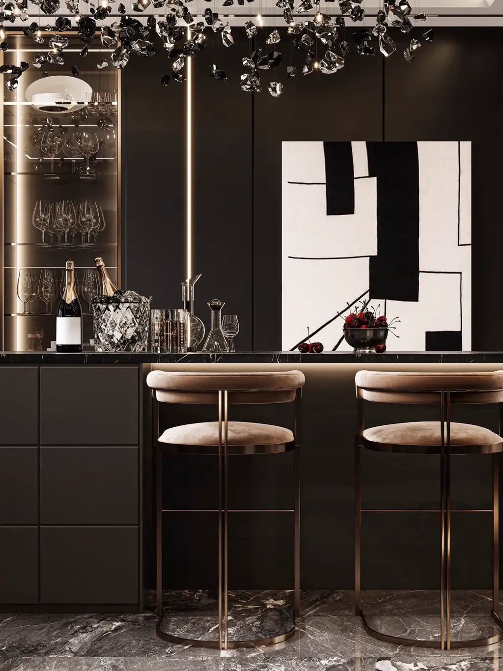 Italian Light Luxury Interior Rendering 08, interior view 5