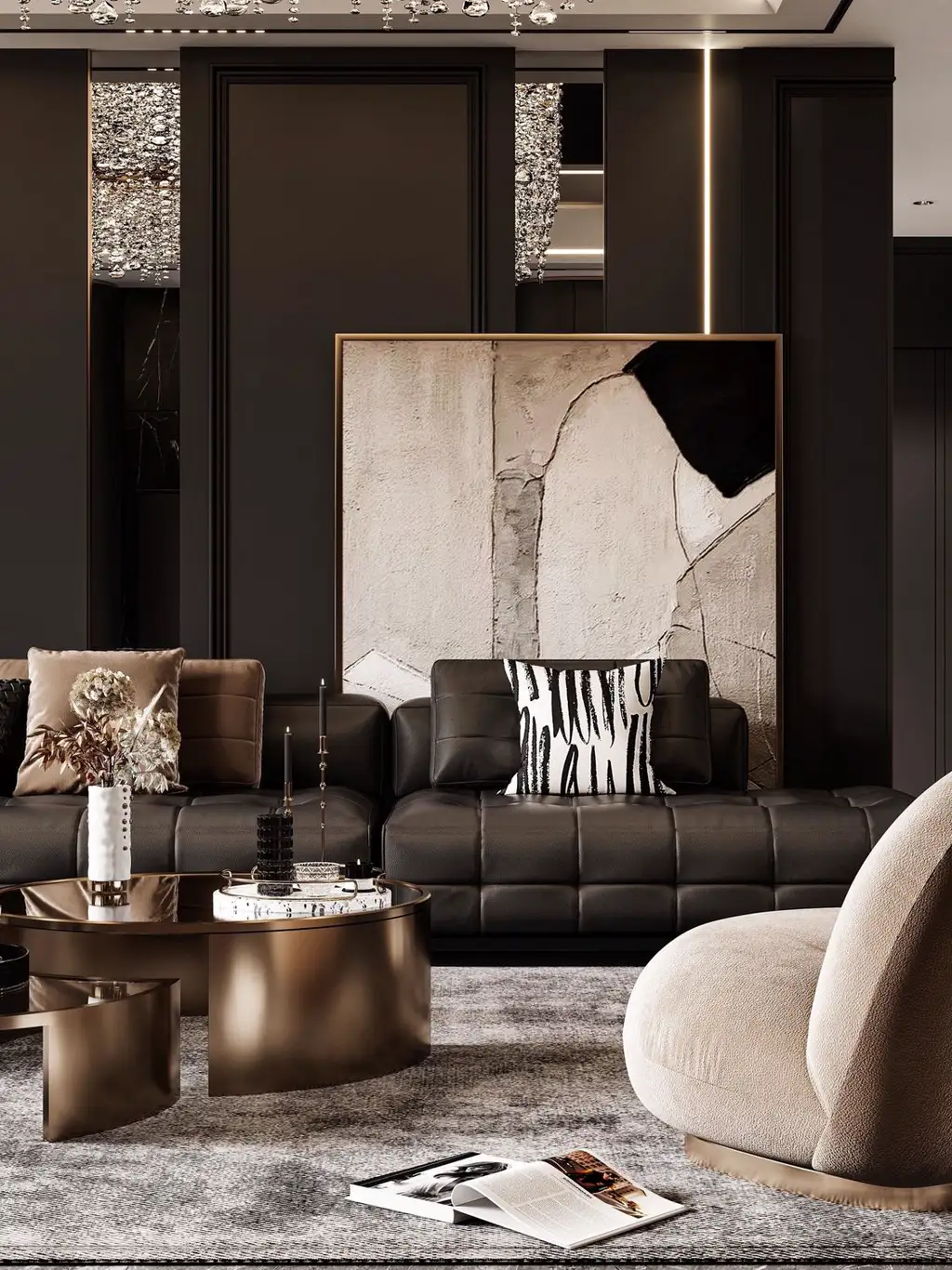 Italian Light Luxury Interior Rendering 08, interior view 7