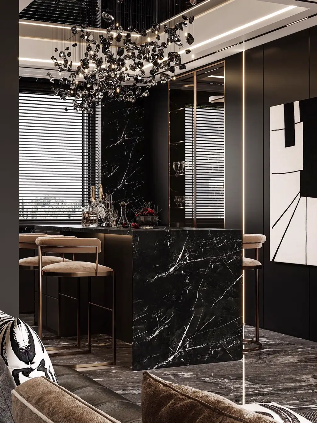 Italian Light Luxury Interior Rendering 08, interior view 13