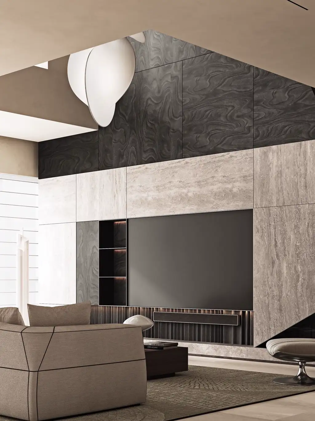 Double-height Villa Rendering 04, interior view 1