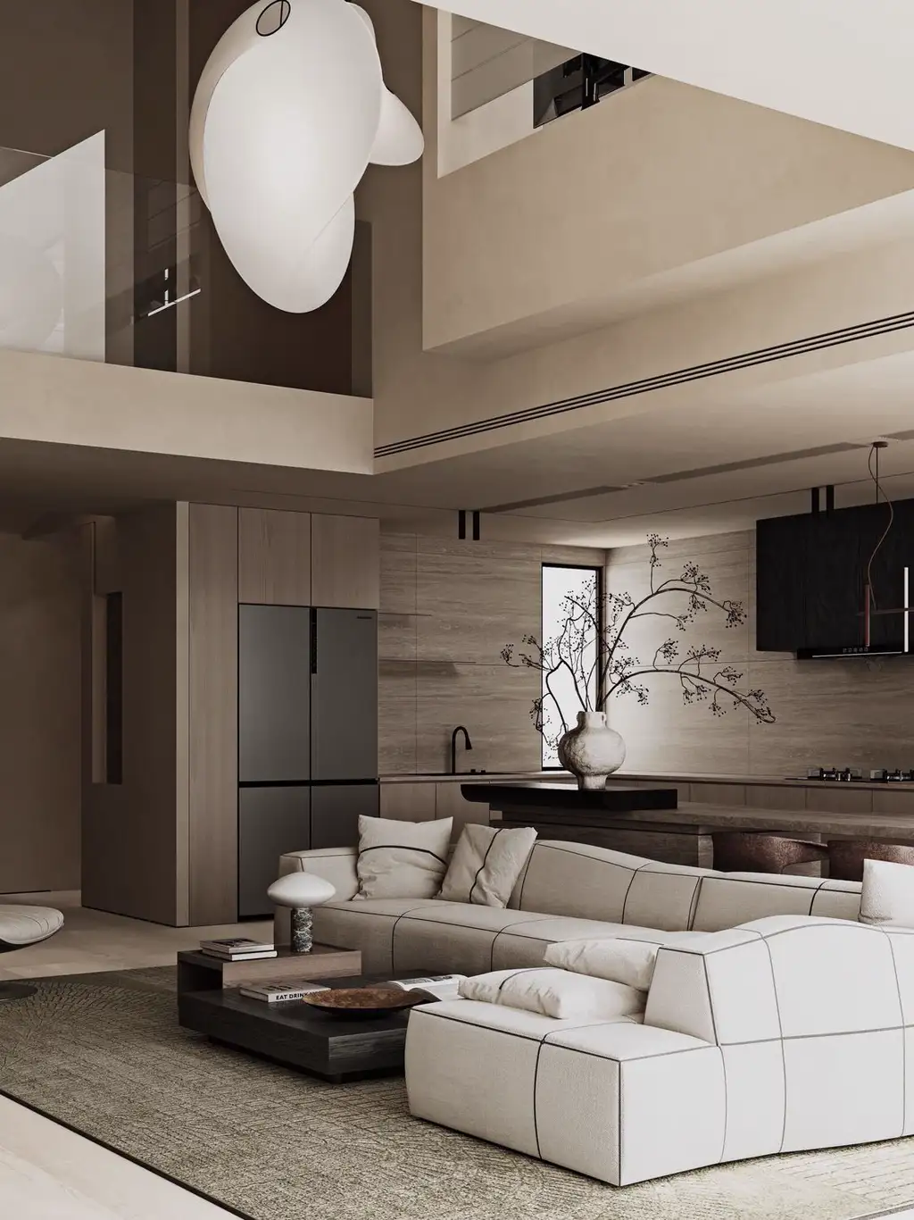 Double-height Villa Rendering 04, interior view 3