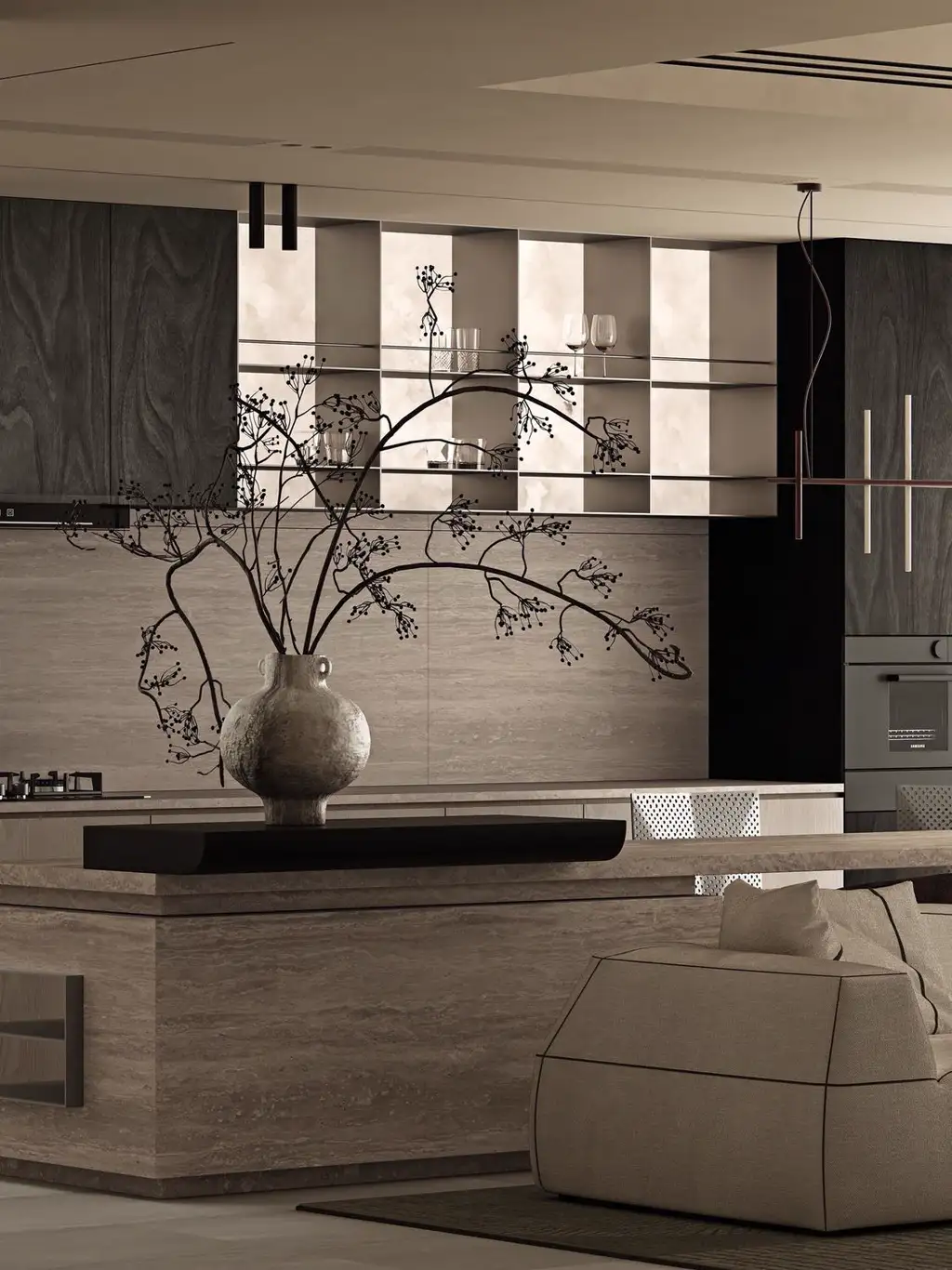 Double-height Villa Rendering 04, interior view 5