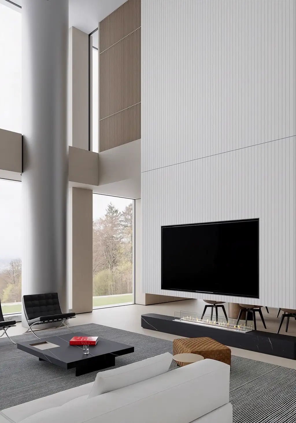 Double-height Villa Rendering 05, interior view 1