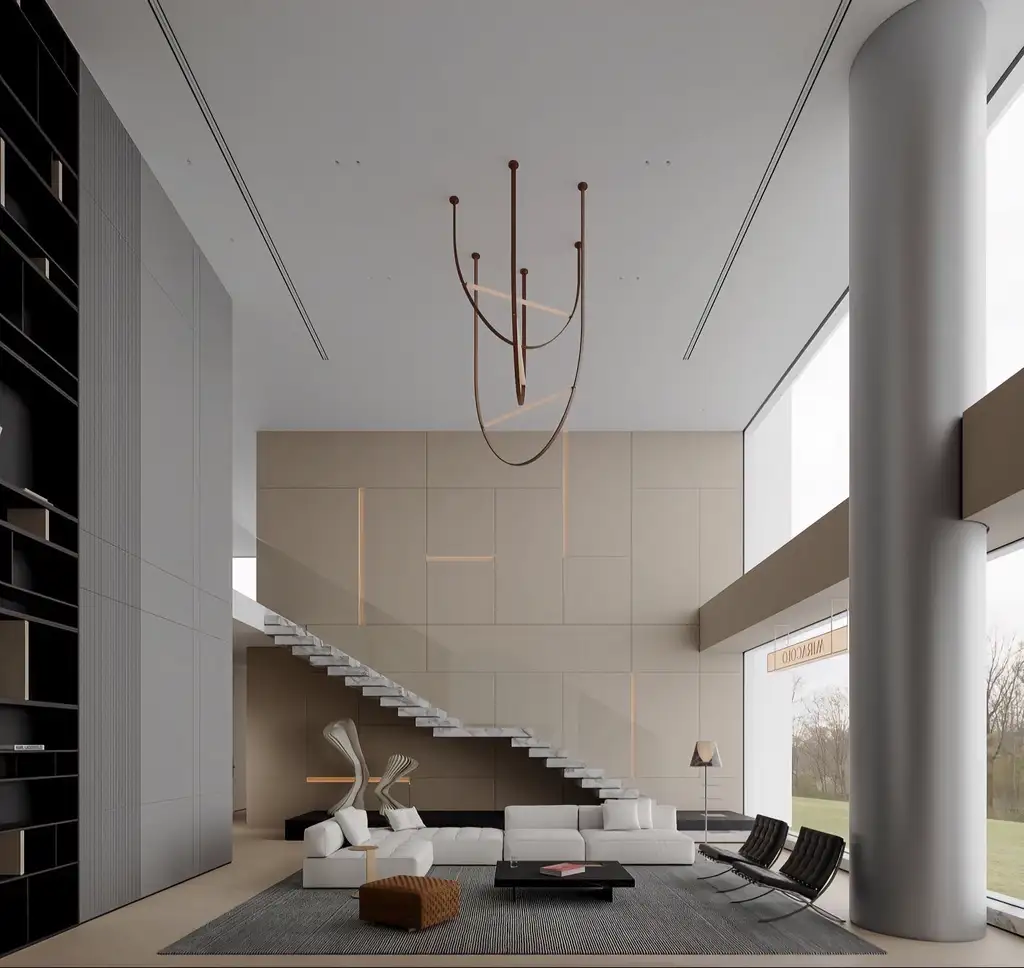 Double-height Villa Rendering 05, interior view 10
