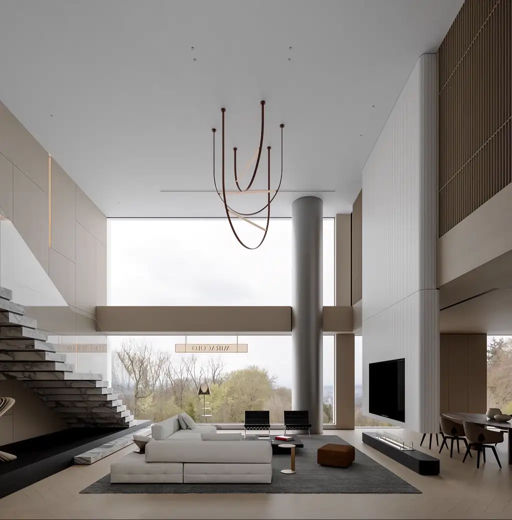 Double-height Villa Rendering 05, interior view 11