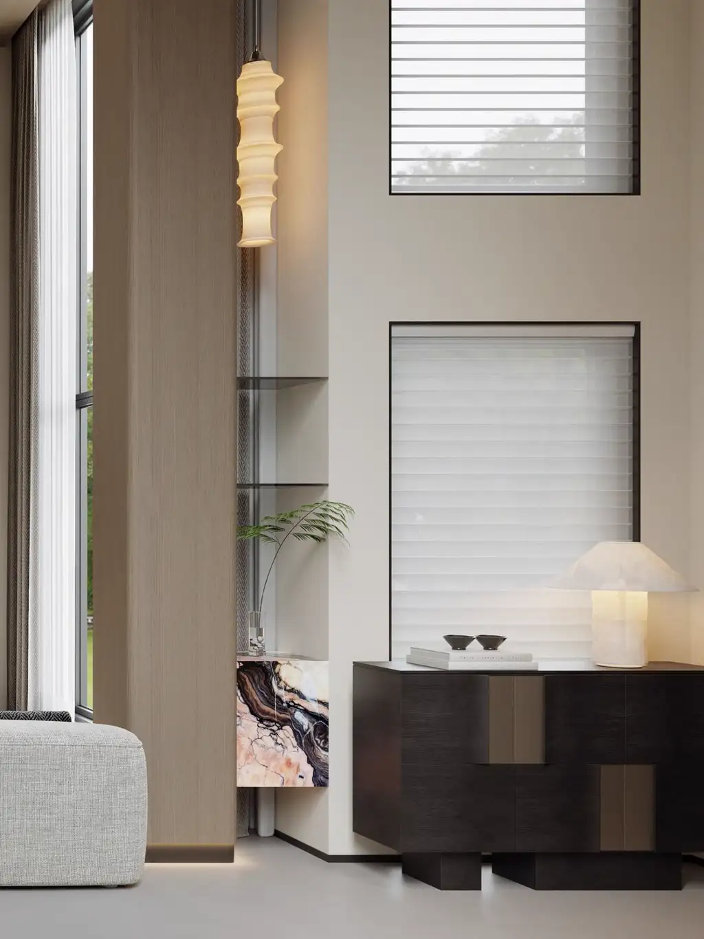 Double-height Villa Rendering 06, interior view 13