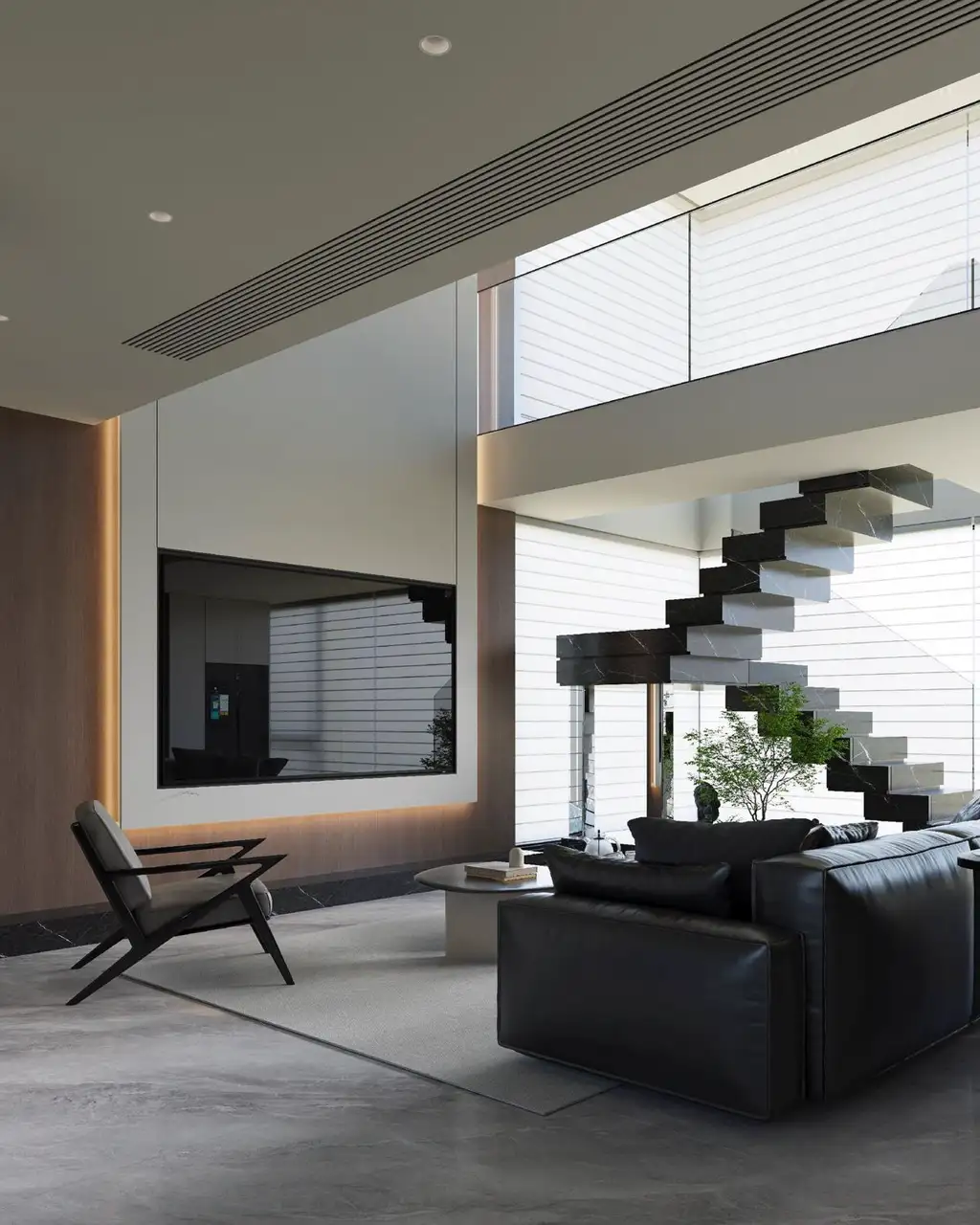 Double-height Villa Rendering 08, interior view 3