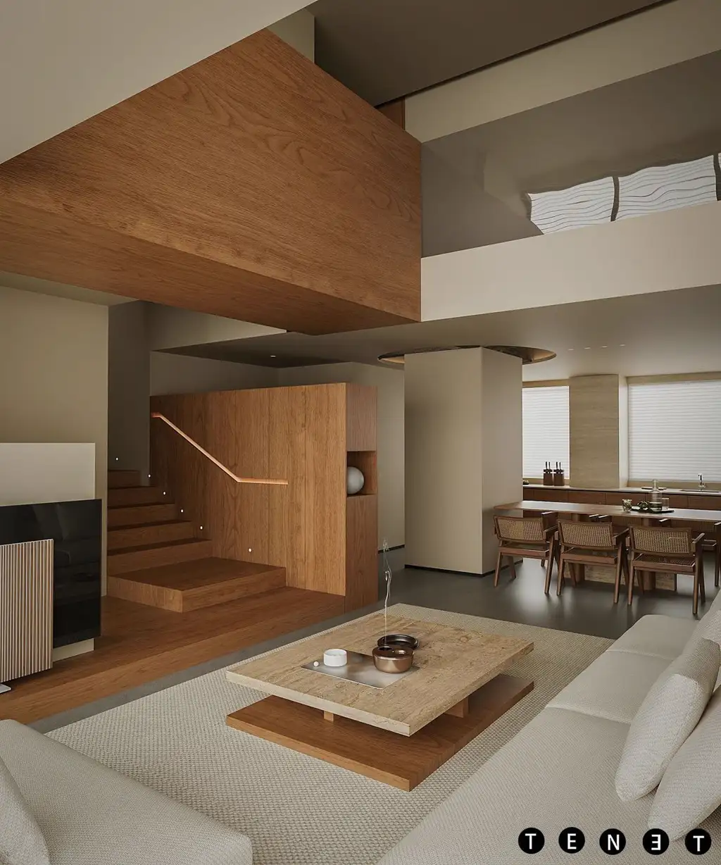 Double-height Villa Rendering 09, interior view 10
