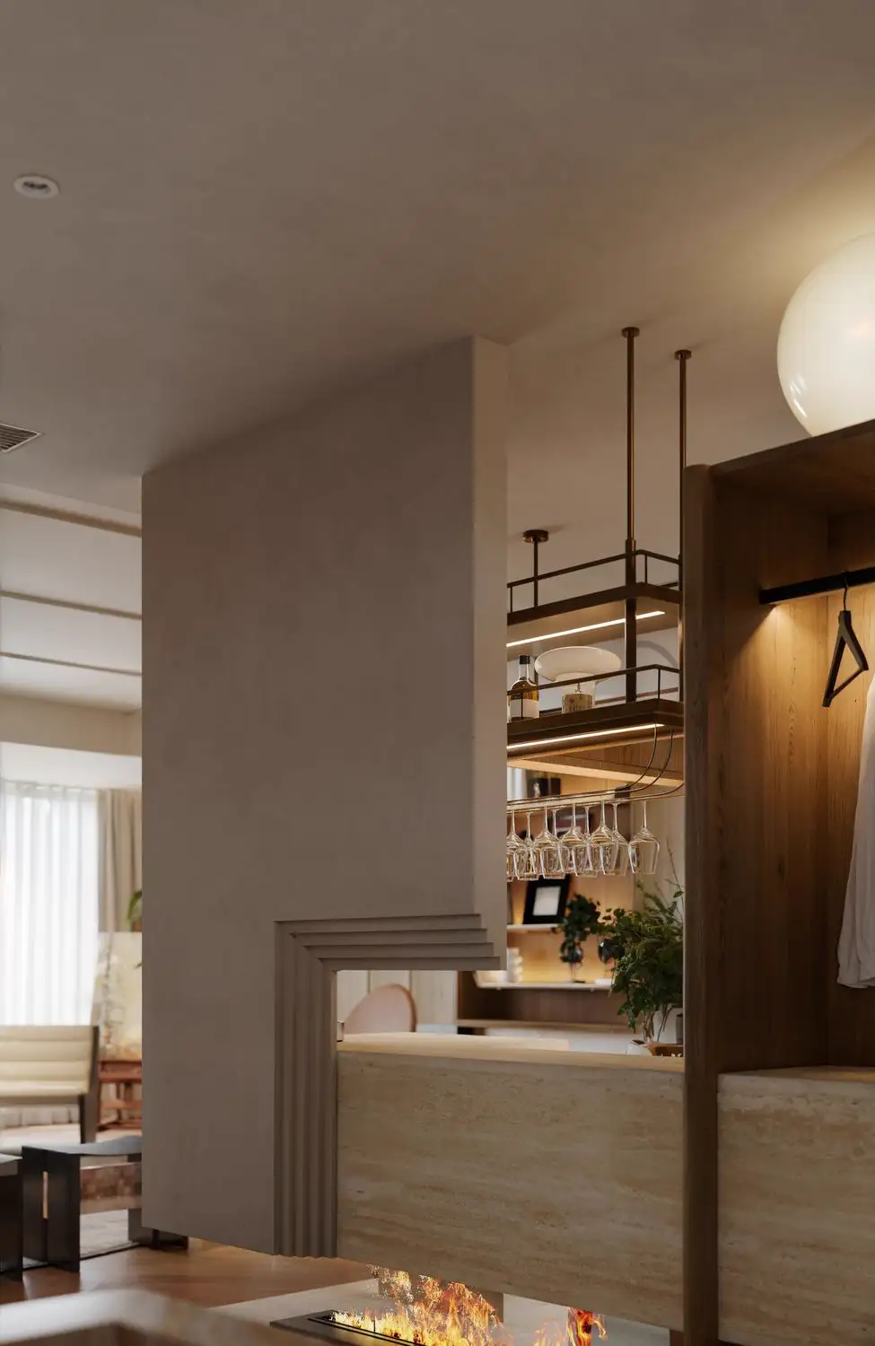 Natural Wood Interior Rendering 08, interior view 4