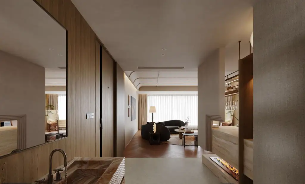 Natural Wood Interior Rendering 08, interior view 6