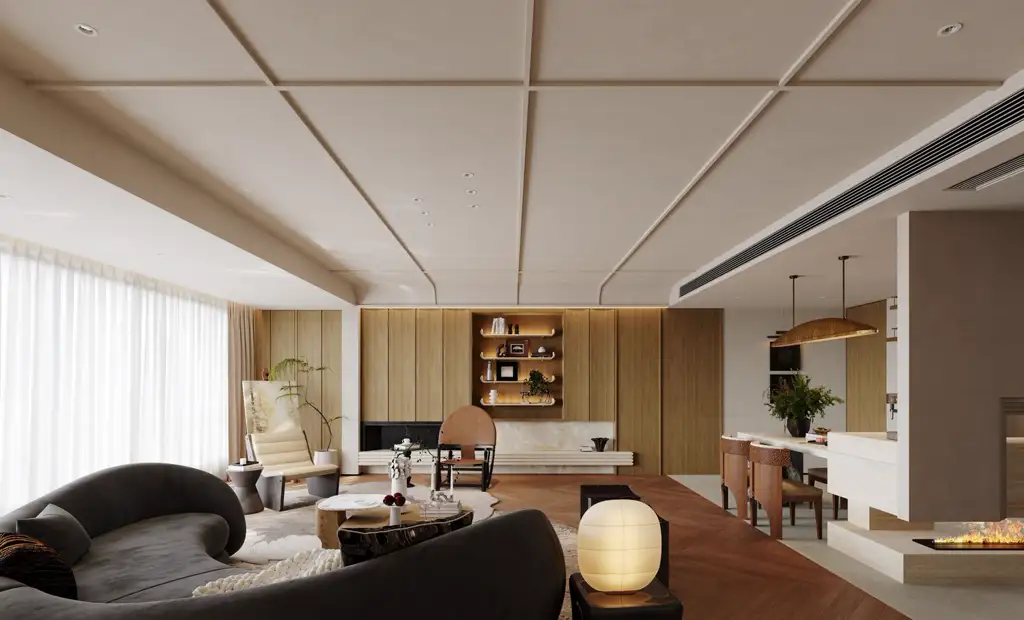 Natural Wood Interior Rendering 08, interior view 9