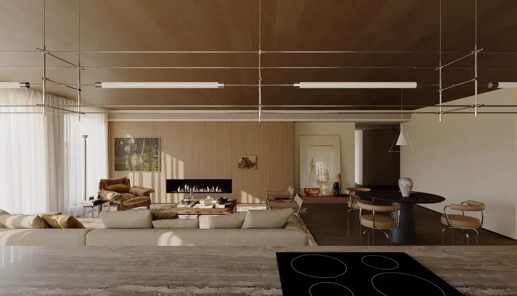 Natural Wood Interior Rendering 09, interior view 2