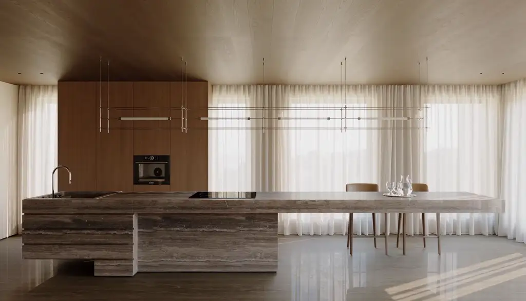 Natural Wood Interior Rendering 09, interior view 3