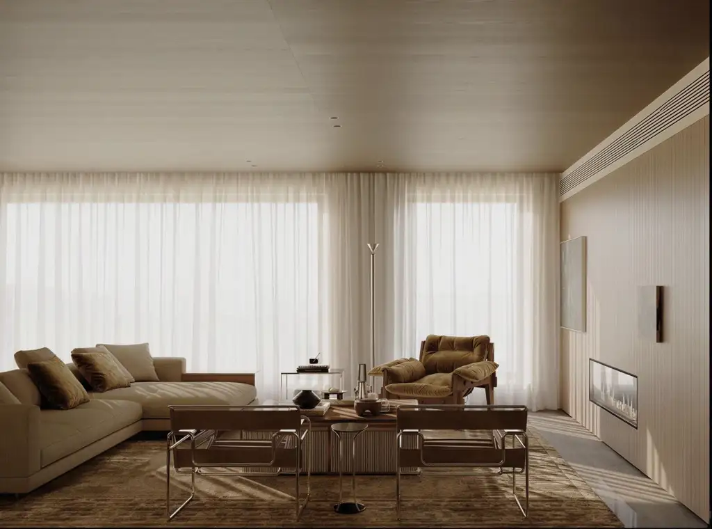 Natural Wood Interior Rendering 09, interior view 4