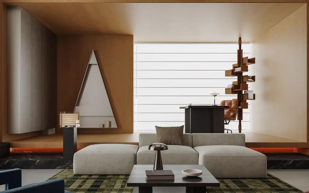 Natural Wood Interior Rendering 12, interior view 12