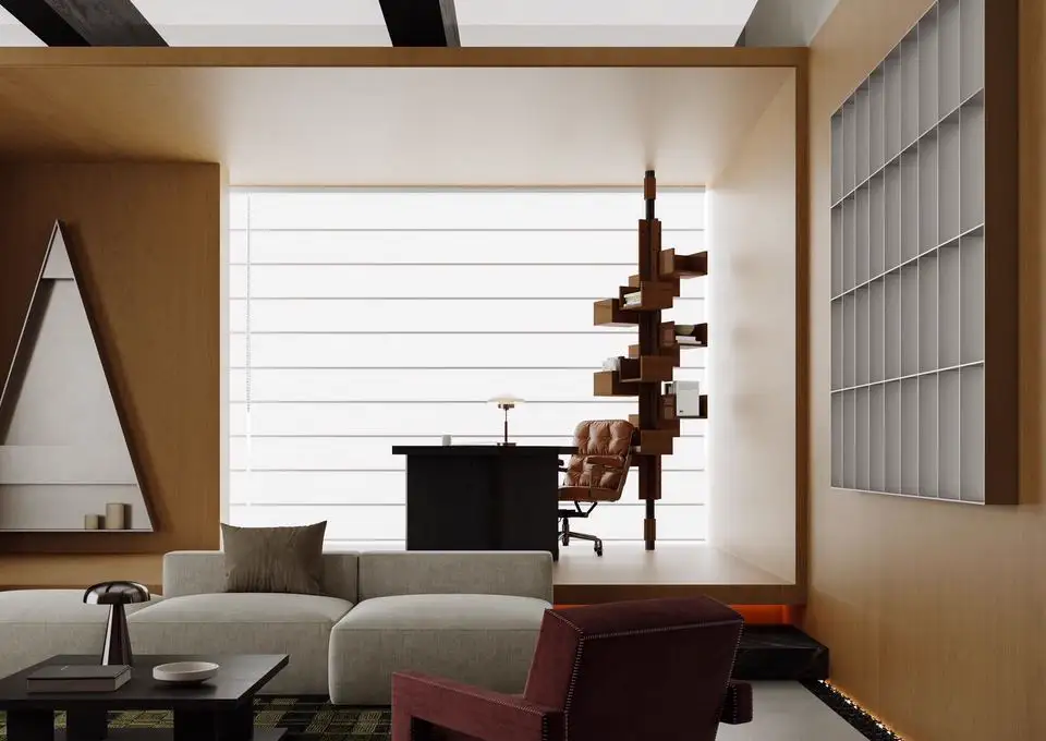 Natural Wood Interior Rendering 12 cover rendering