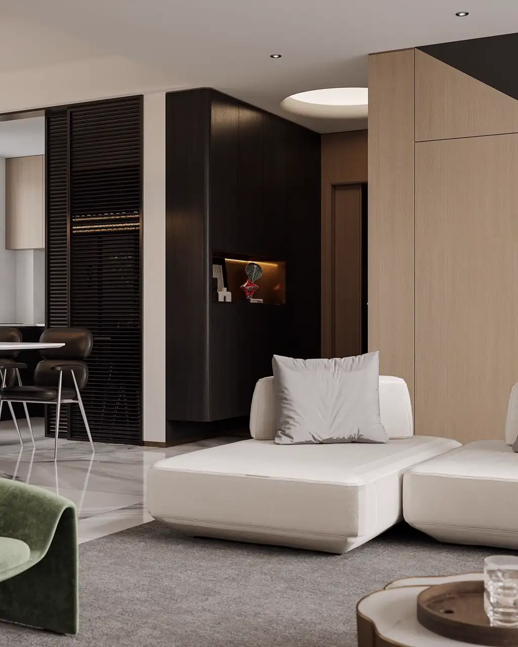 Italian Minimal Villa Rendering 01, interior view 6