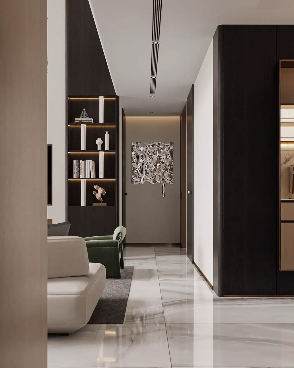 Italian Minimal Villa Rendering 01, interior view 7