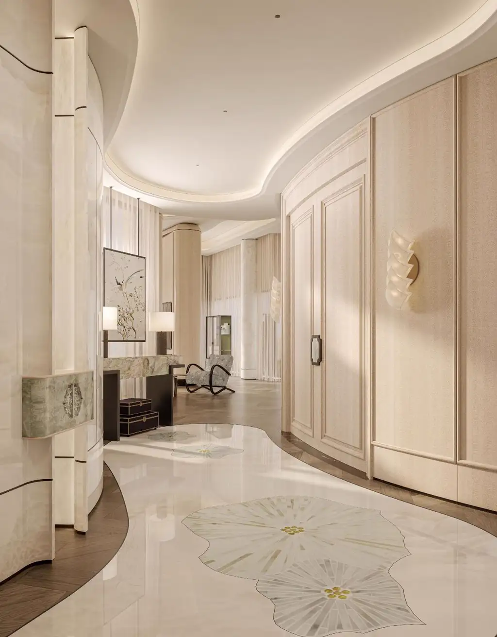 French Classic Interior Rendering 02, interior view 1