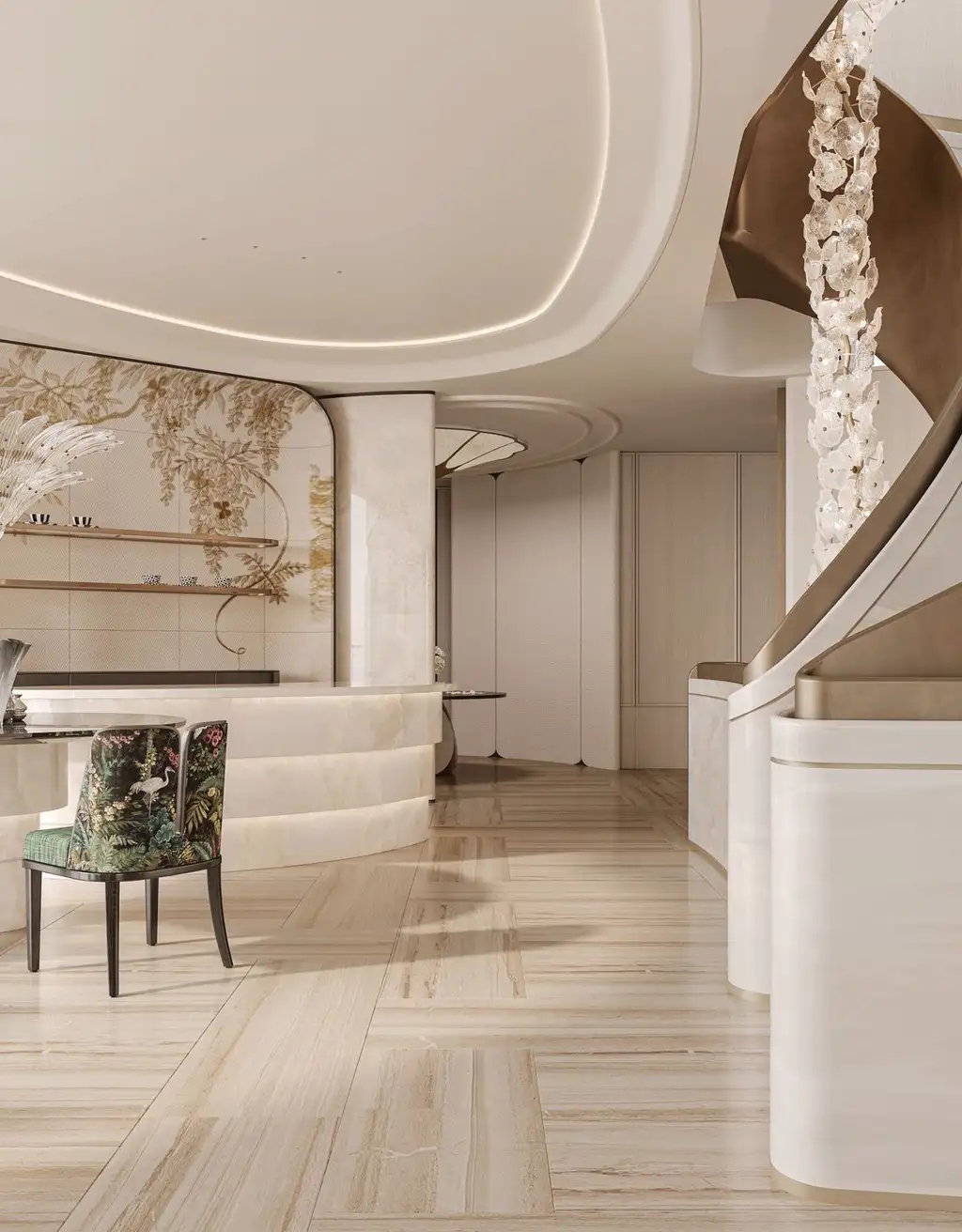 French Classic Interior Rendering 02, interior view 2