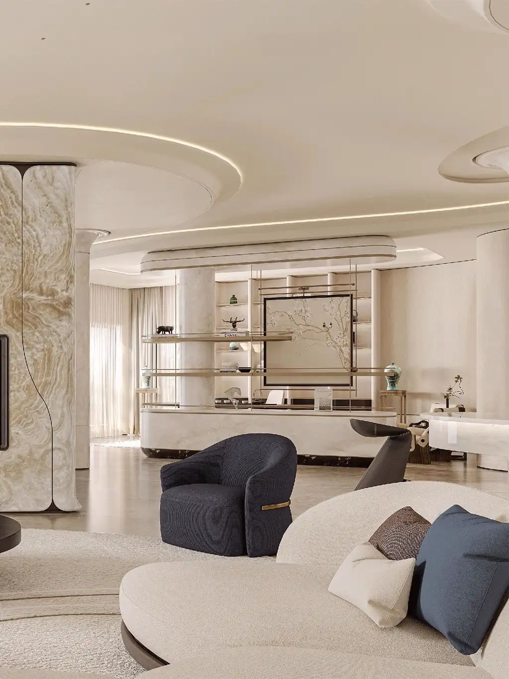 French Classic Interior Rendering 02, interior view 3