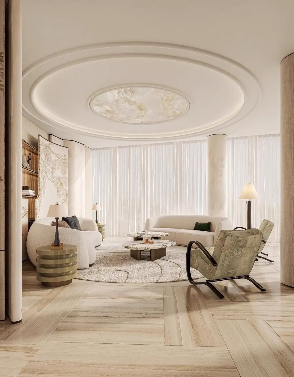 French Classic Interior Rendering 02, interior view 6