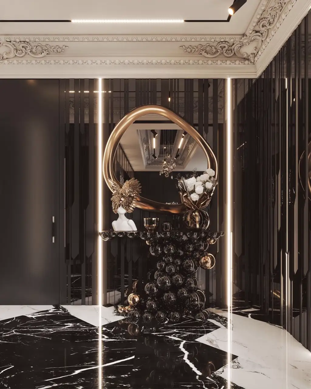French Classic Interior Rendering 04, interior view 8