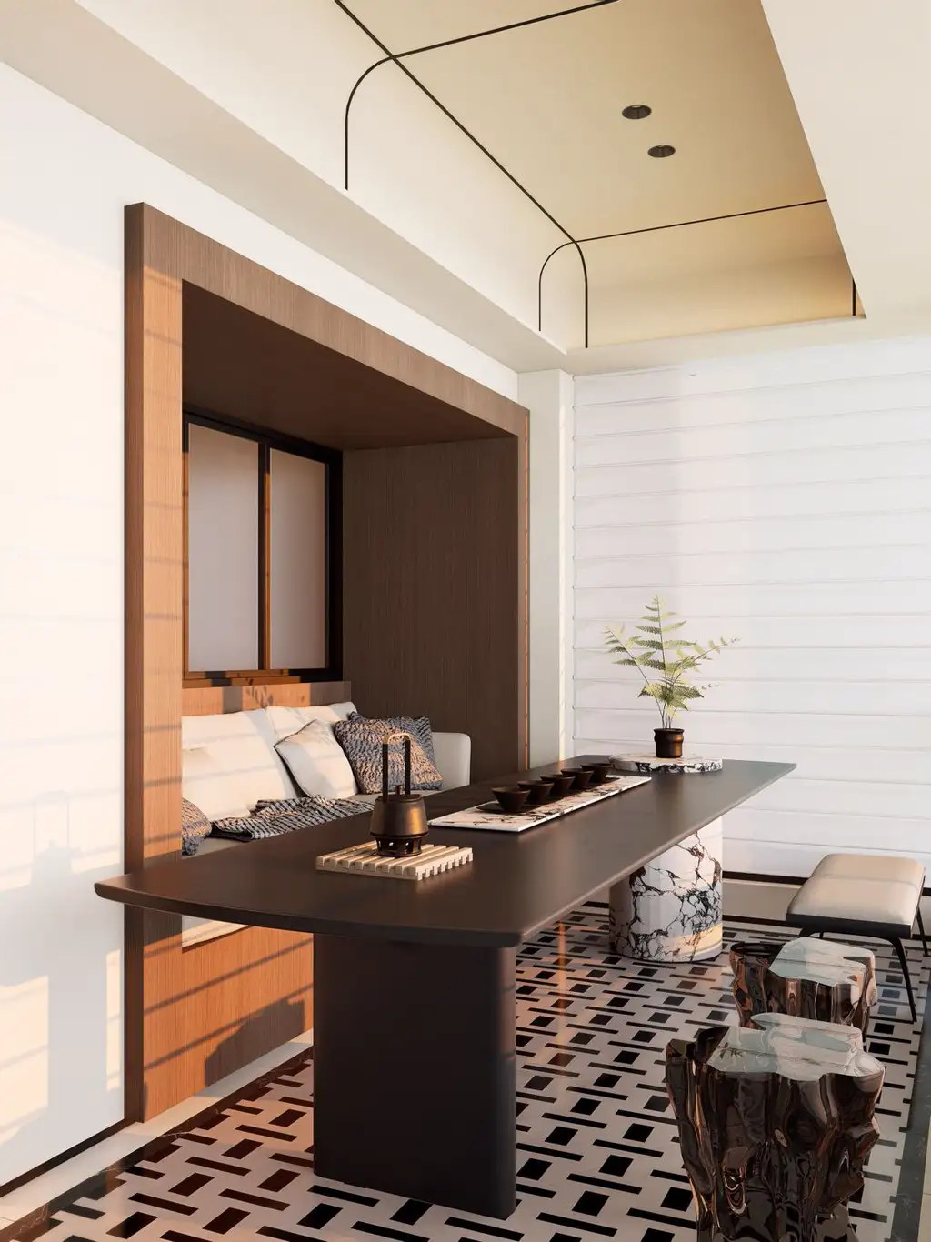 Warm Residential Rendering 07, interior view 1
