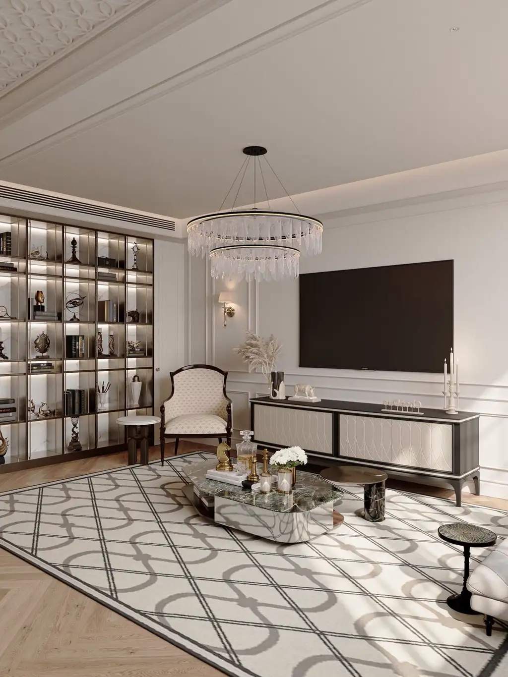 French Classic Interior Rendering 05, interior view 2