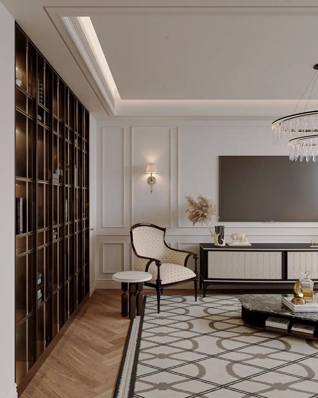 French Classic Interior Rendering 05, interior view 3