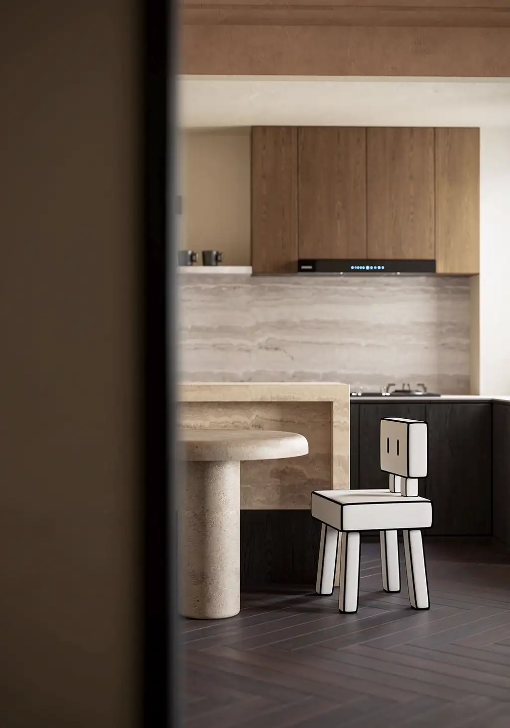 Natural Wood Interior Rendering 16, interior view 9