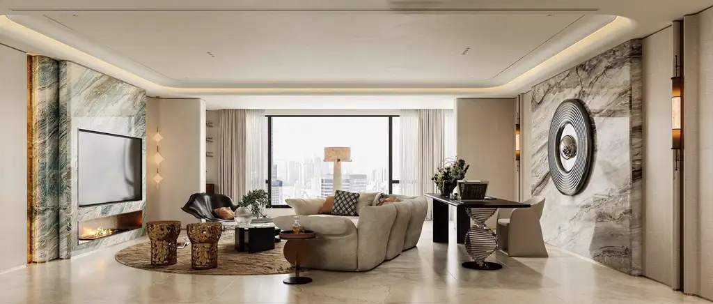 Italian Light Luxury Interior Rendering 09, interior view 2