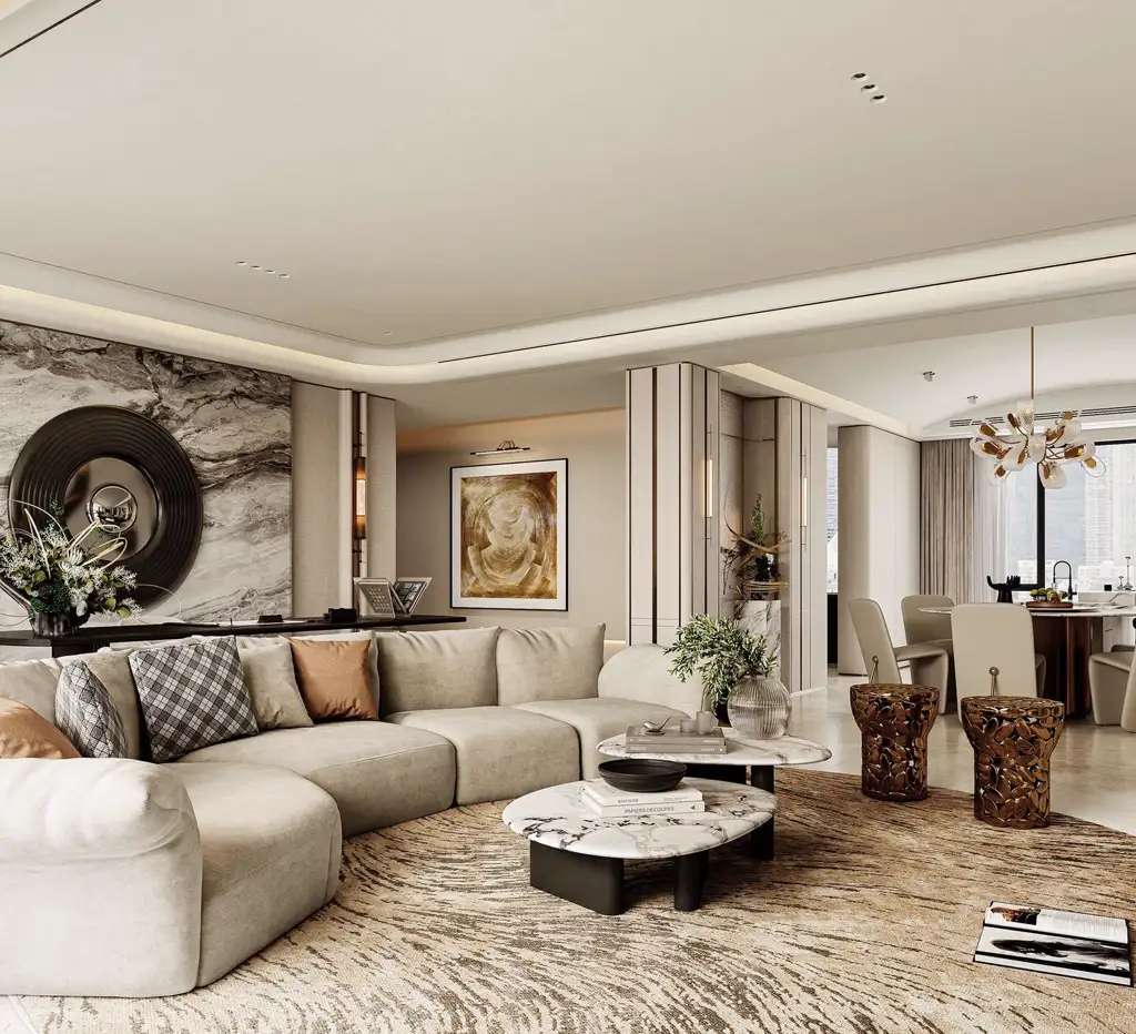 Italian Light Luxury Interior Rendering 09, interior view 5
