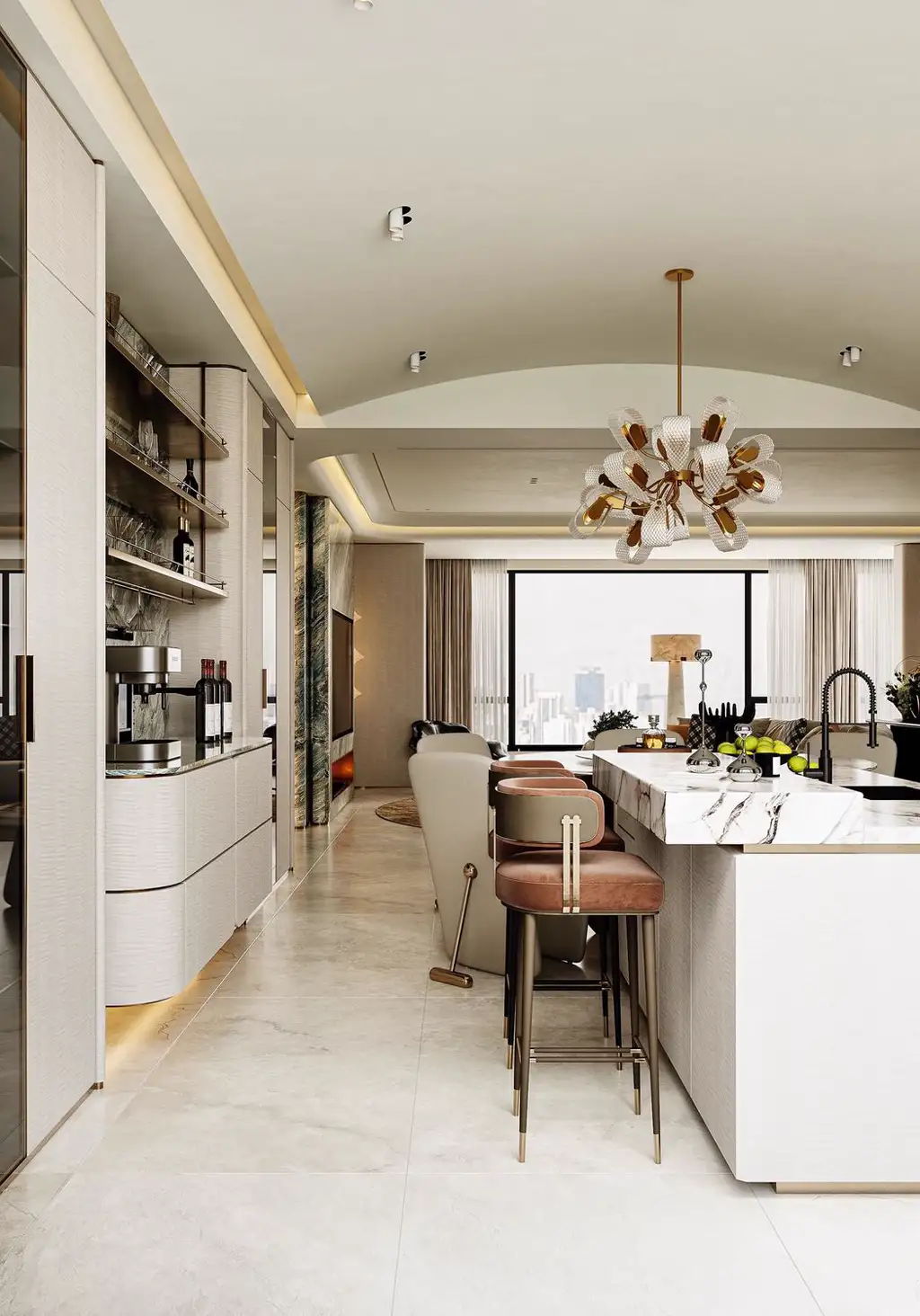 Italian Light Luxury Interior Rendering 09, interior view 9
