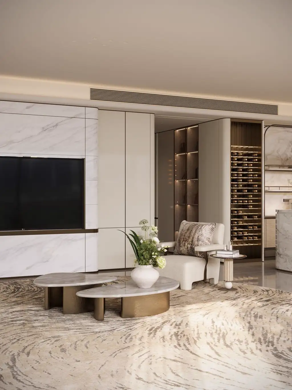 Italian Light Luxury Interior Rendering 10, interior view 1