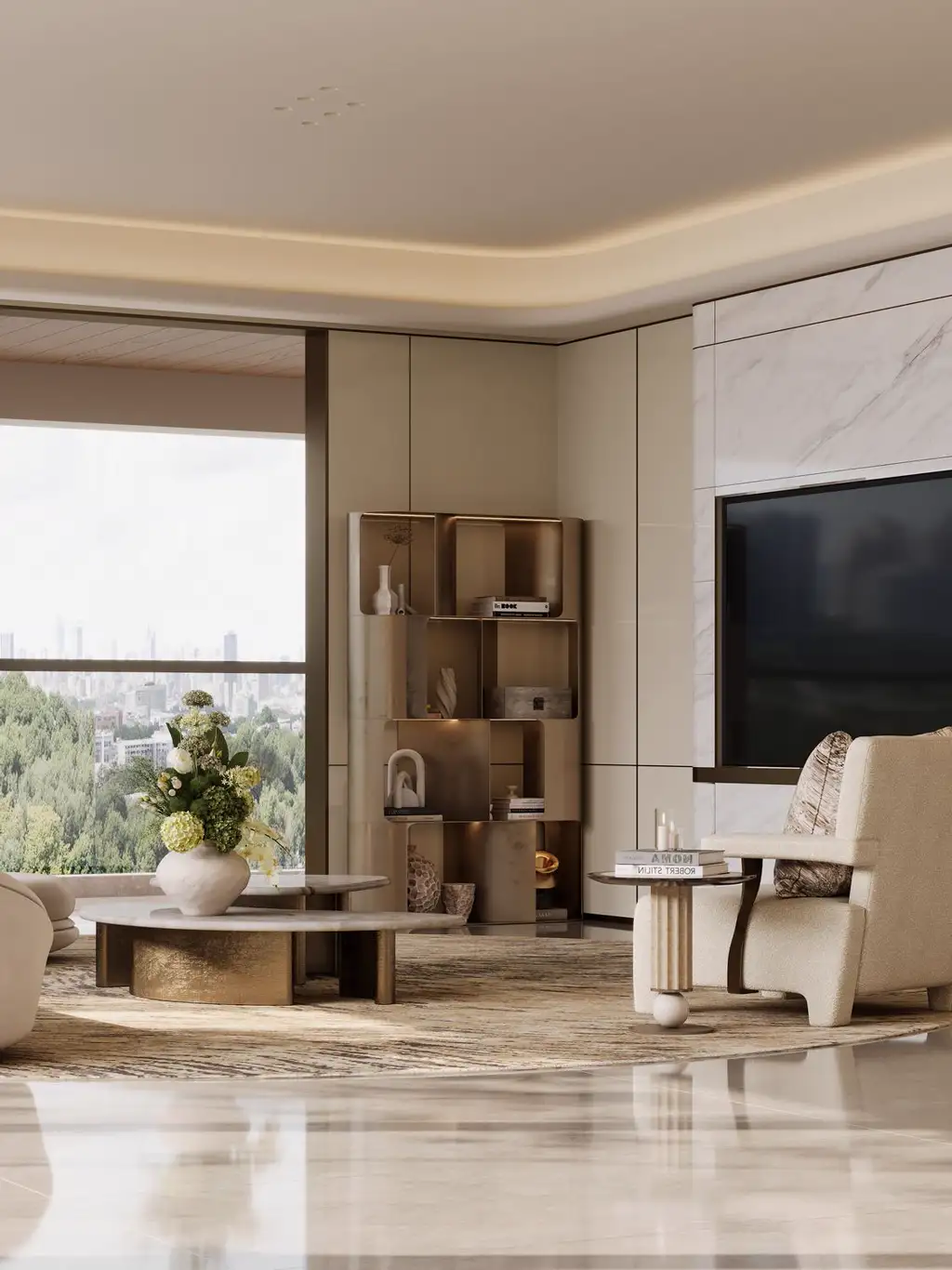 Italian Light Luxury Interior Rendering 10, interior view 2