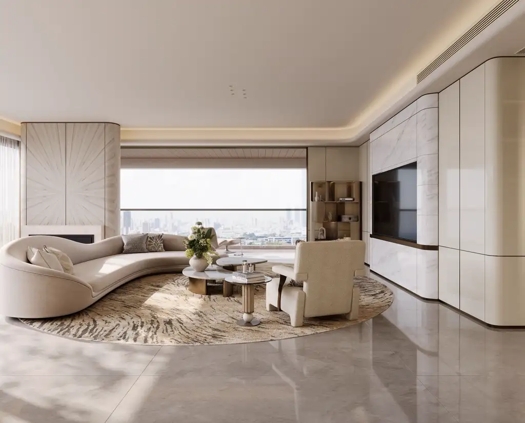 Italian Light Luxury Interior Rendering 10, interior view 3