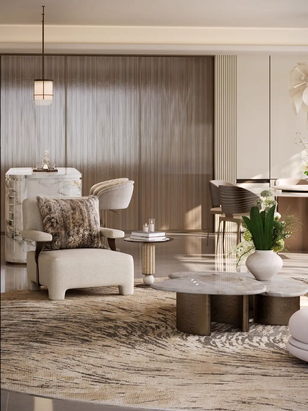 Italian Light Luxury Interior Rendering 10, interior view 5