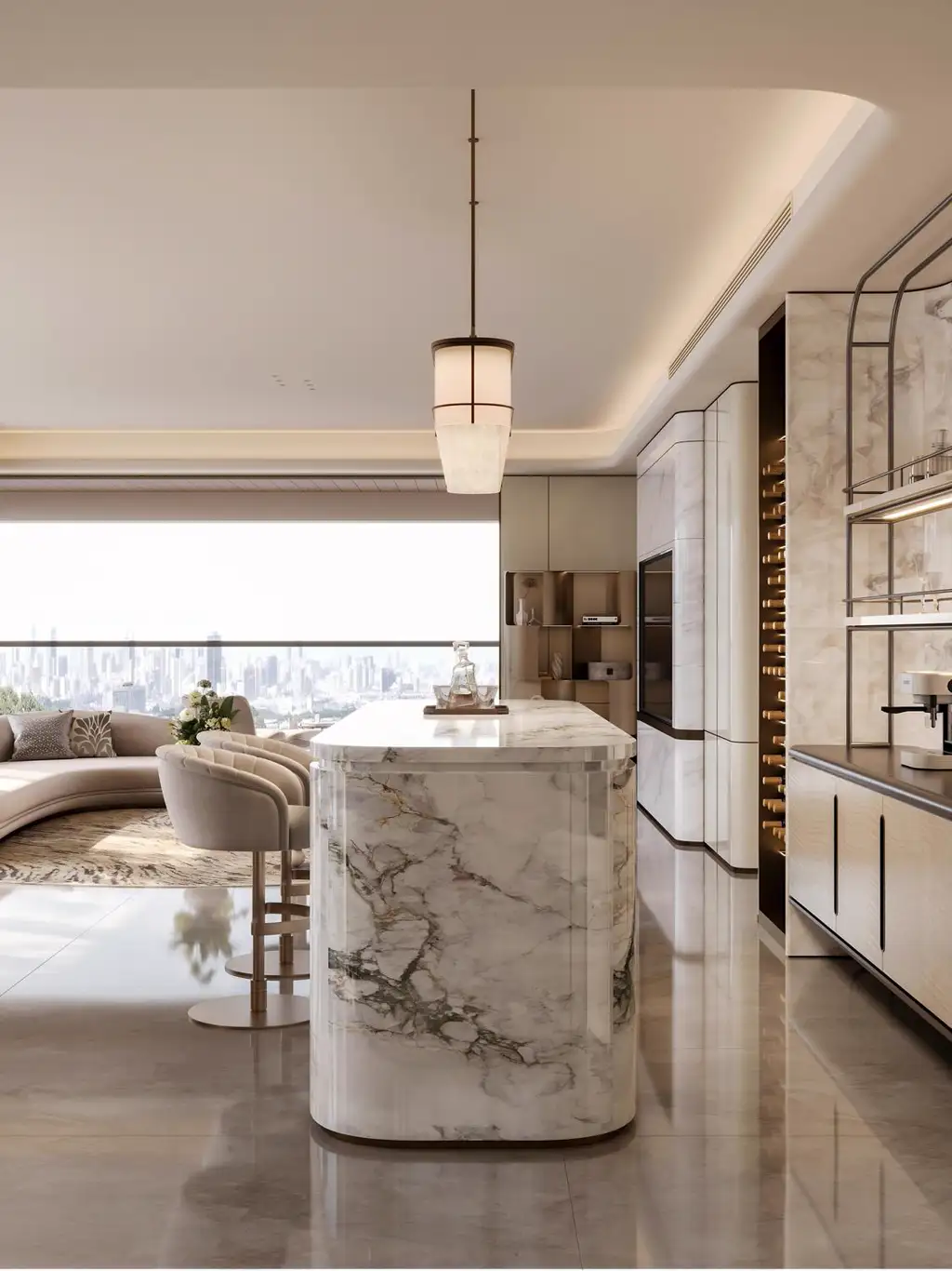 Italian Light Luxury Interior Rendering 10, interior view 7
