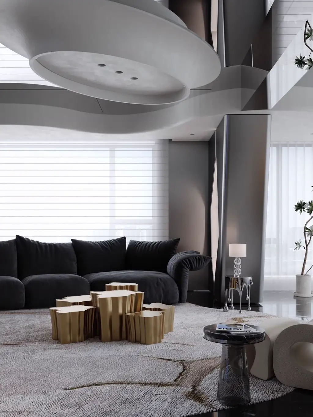 Double-height Villa Rendering 12, interior view 1