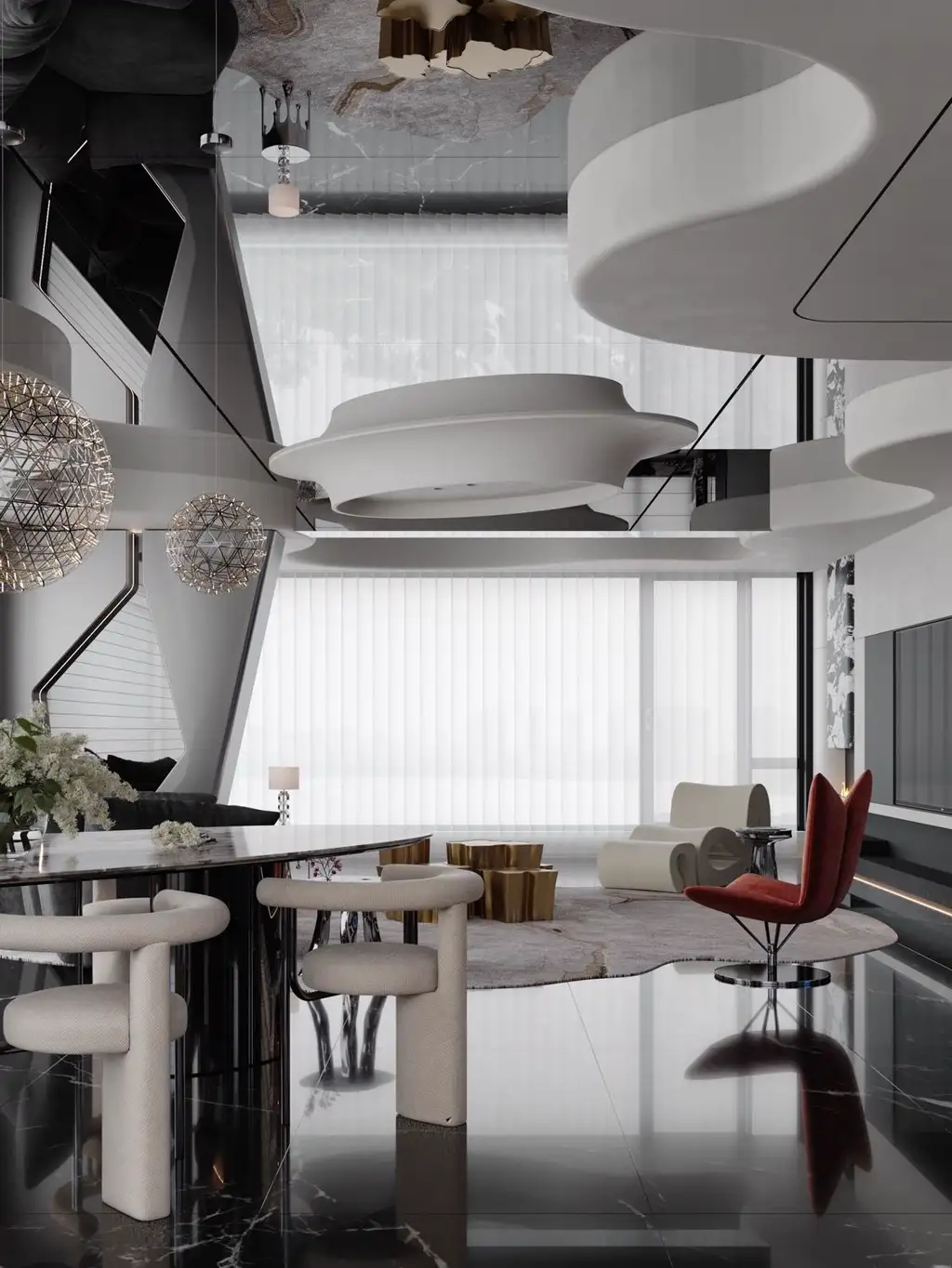Double-height Villa Rendering 12, interior view 7
