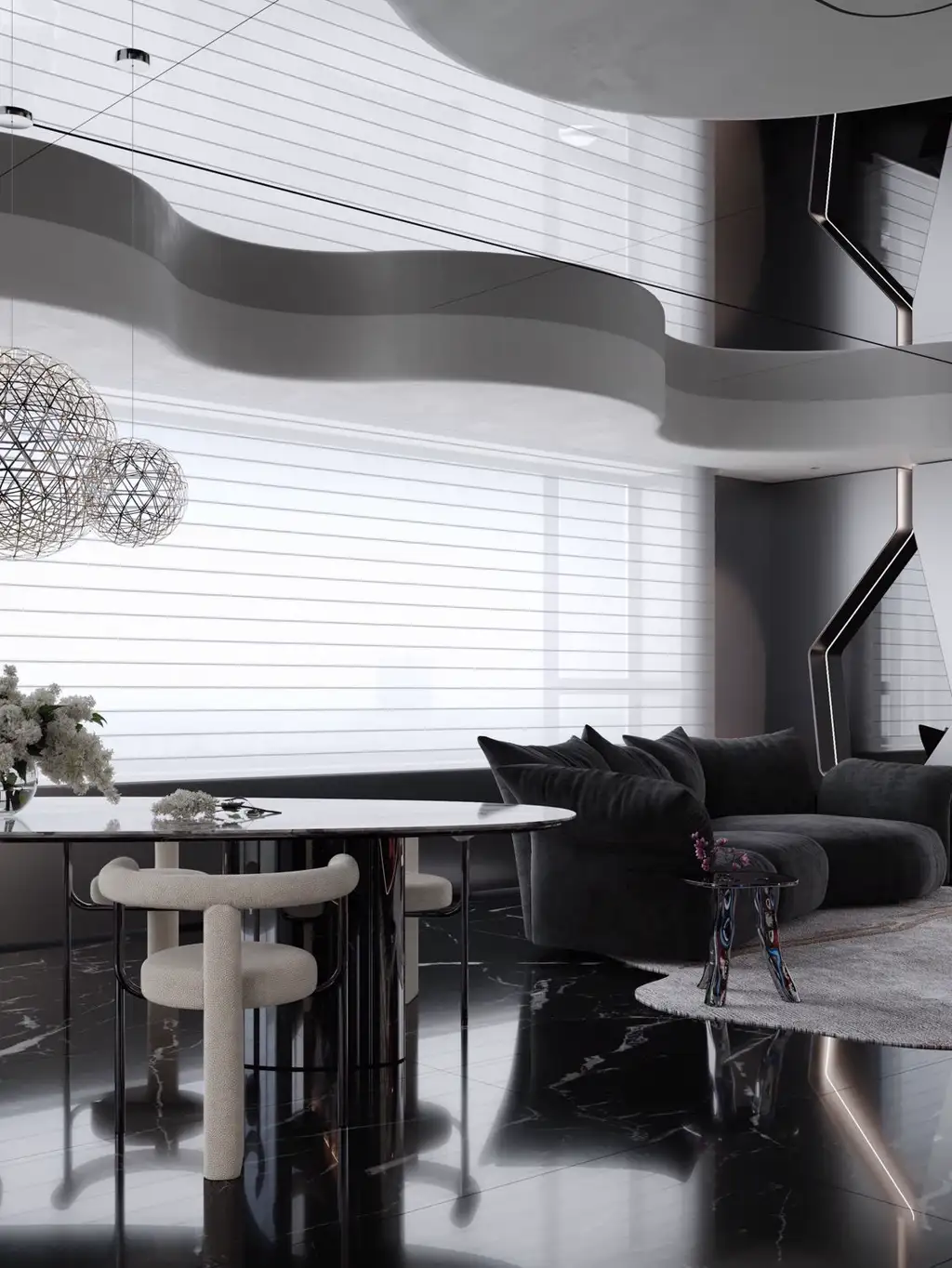 Double-height Villa Rendering 12, interior view 9