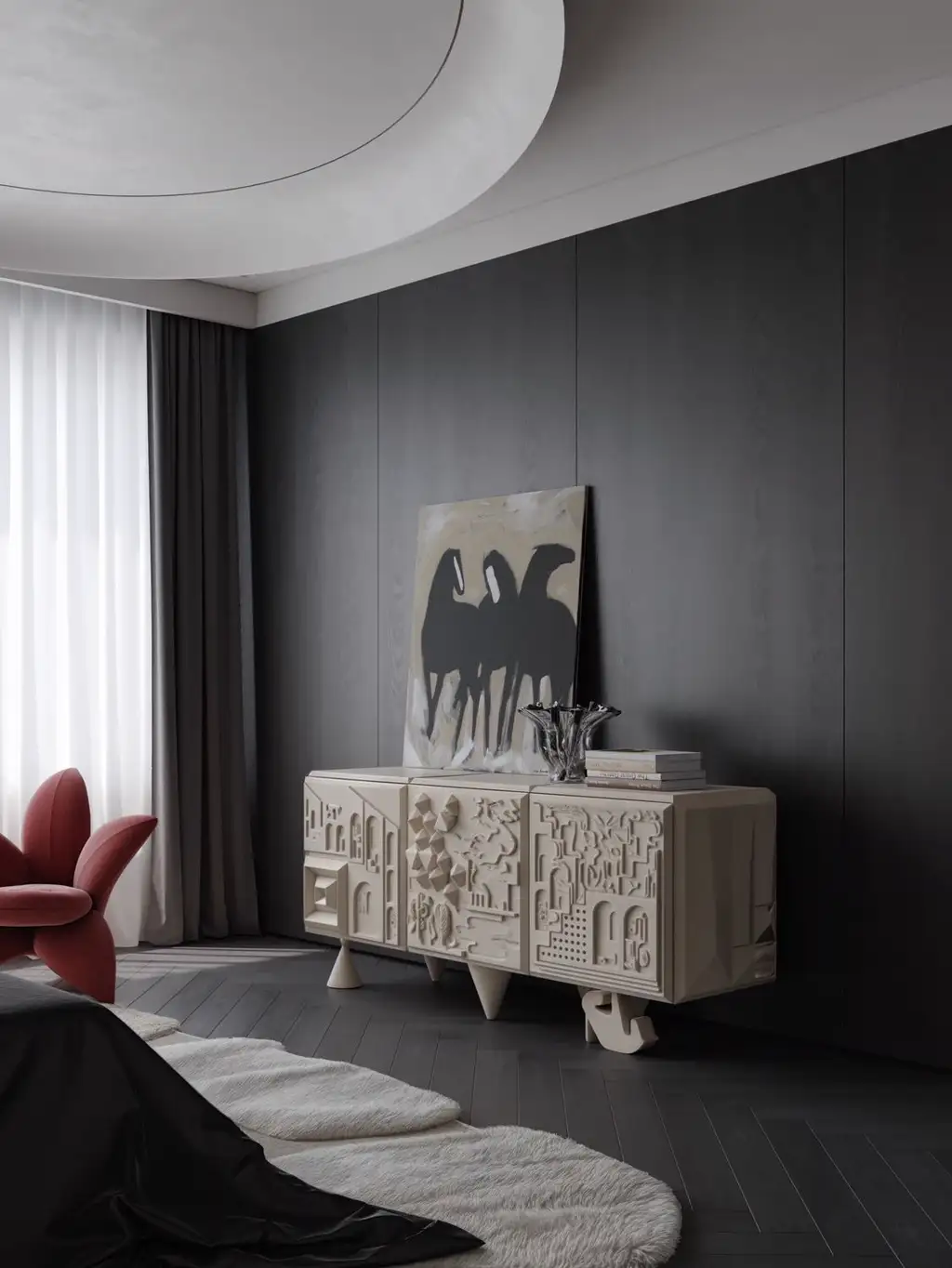 Double-height Villa Rendering 12, interior view 12